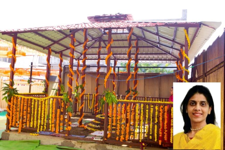 केंद्रप्रमुख सौ स्वरूपाताई पंडित यांच्या प्रयत्नाने 2.5 लक्ष रुच्या गेवराईतील यज्ञभूमीचे काम पूर्ण